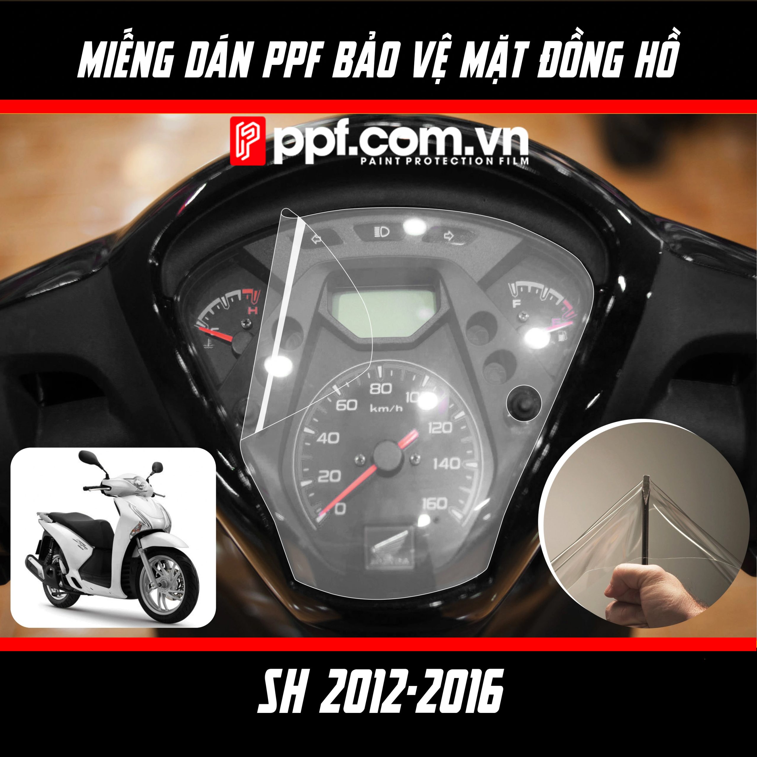 Honda SH 2012 - 2016 PPF mặt đồng hồ Honda SH 2012 - 2016 - Ảnh 1