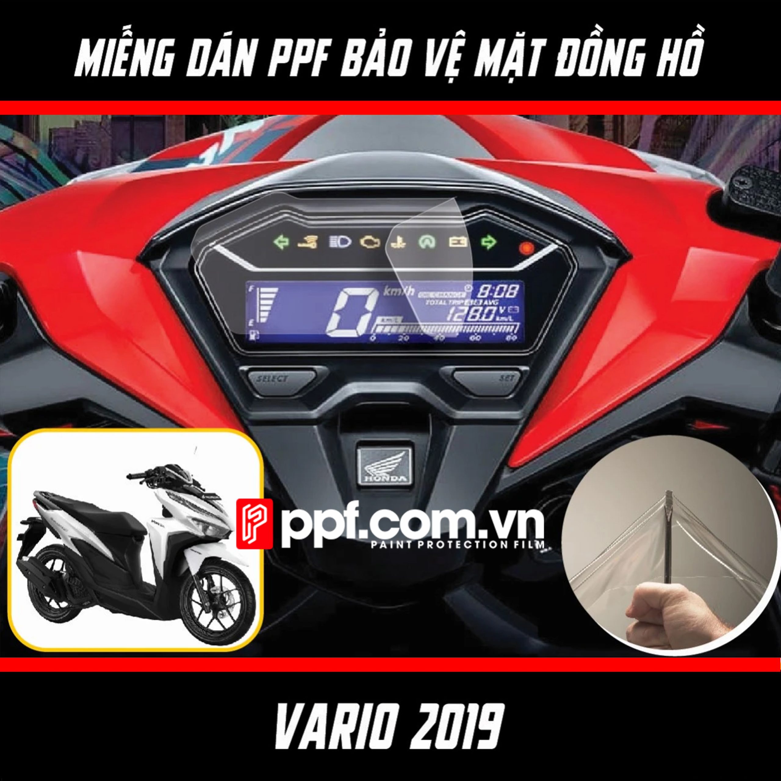 Honda Vario 2019 PPF mặt đồng hồ Honda Vario 2019 - Ảnh 1